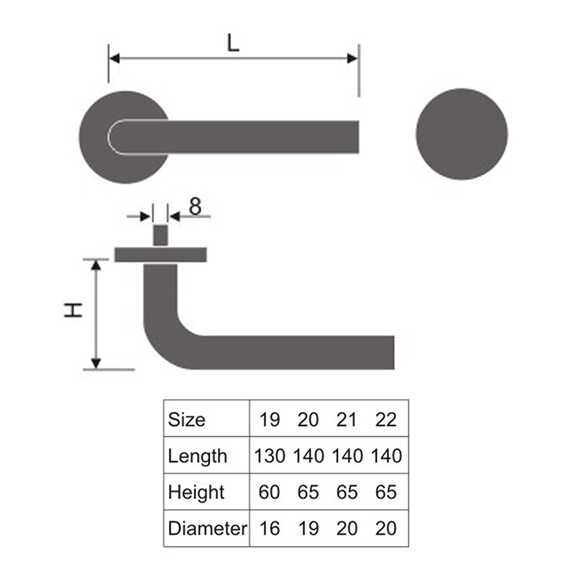 HH006 Round Lever Door Handles