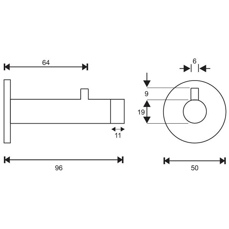DS05-006B Wall Mounted Door Stop With Hook