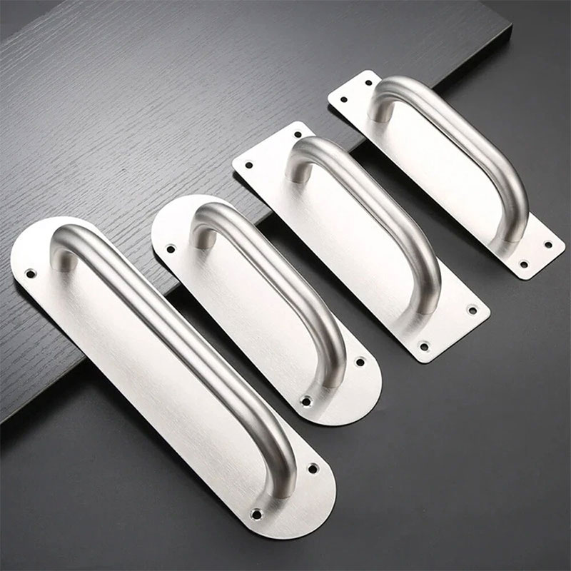 DS05-HP01 Squared Stainless Steel Door Pull With Backplate