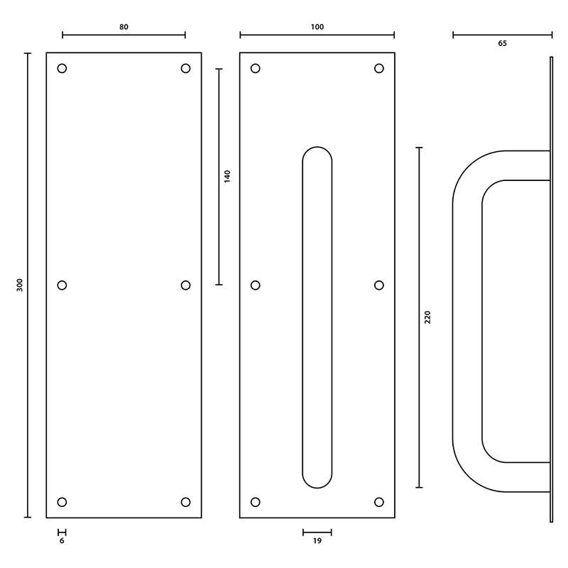 DS05-HP03 Stainless Steel Push Plate And Pull Handle