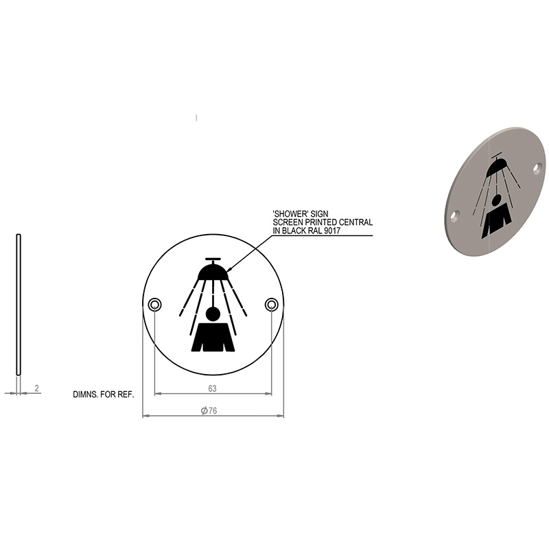 DS05-SP01S Shower Room Door Sign