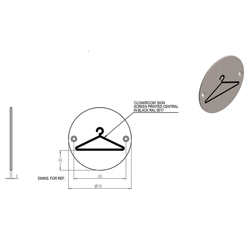 Cloakroom Door Sign